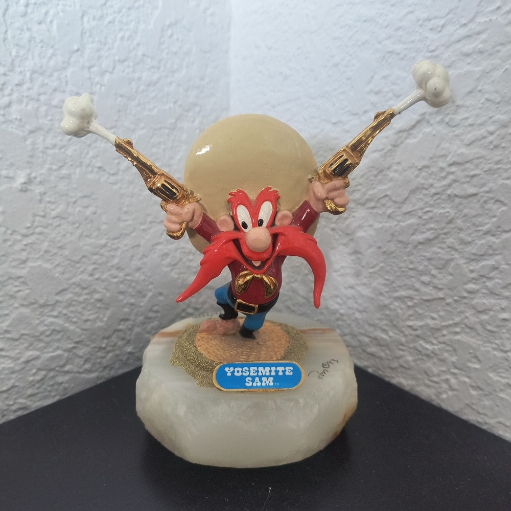 Ron Lee Signed 1993 Looney Tunes Yosemite Sam  Blaze Of Glory Statue 1971 / 2950